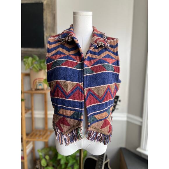 J. Katherine Designs Jackets & Blazers - Vintage 90s Southwestern Aztec Blanket Vest Size Small Medium